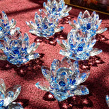 Small Blue Crystal Lotus with 30mm Crystal Ball