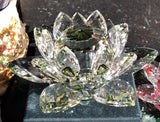 Small Green Crystal Lotus with 30mm Crystal Ball