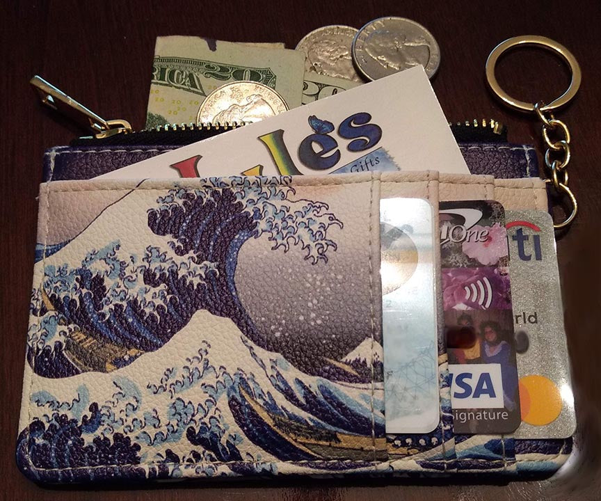 The Great Wave Off Kanagawa Leather Purse Wallet
