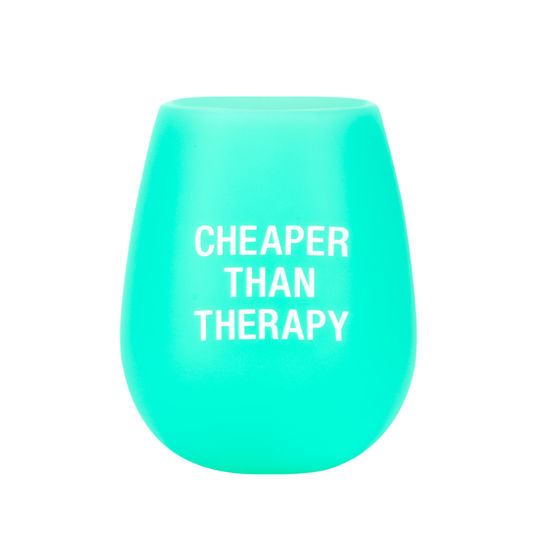 Cheaper Than Therapy - Silicone Wine Glass