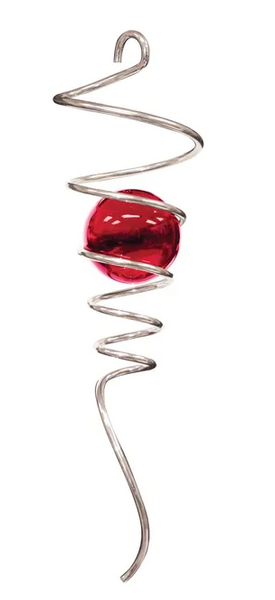 Spiral Tail - Silver with Red Ball
