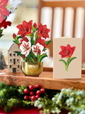 Mini Scarlett Amaryllis Pop-up Greeting Card