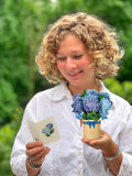 Mini Nantucket Hydrangeas Pop-up Greeting Card