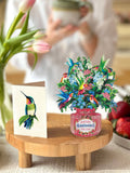 Mini Hummingbird Oasis Pop-up Greeting Card