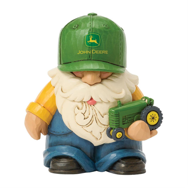 Jim Shore - Farmer Holding Deere Tractor Gnome