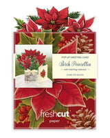 Mini Birch Poinsettia Pop-up Greeting Card