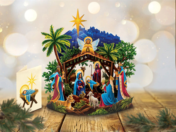 Starlit Nativity Pop-up Greeting Card