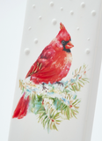 Flatyz Candle - Snowy Cardinal On Pine Branch