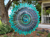 Cosmic Mandala Wind Spinner with Crystal