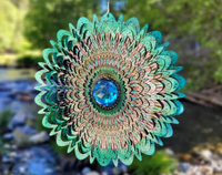 Cosmic Mandala Wind Spinner with Crystal