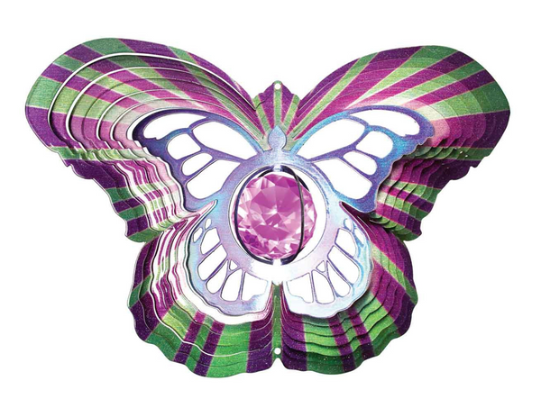 Crystal Butterfly Wind Spinner with Crystal