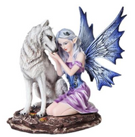 Kneeling Fairy with Wolf