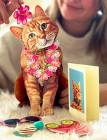 Orange Tabby Pop-up Pets Greeting Card