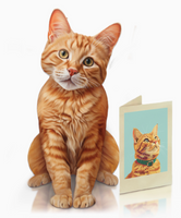 Orange Tabby Pop-up Pets Greeting Card