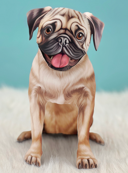 Pug Pop-up Pets Greeting Card