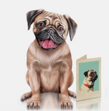 Pug Pop-up Pets Greeting Card