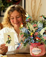 Hummingbird Oasis Pop-up Greeting Card