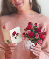 Mini Blooming Roses Pop-up Greeting Card