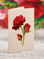 Mini Blooming Roses Pop-up Greeting Card