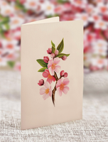 Mini Japanese Cherry Blossom Pop-up Greeting Card