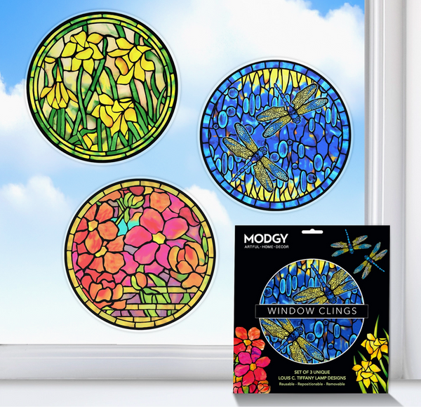 Modgy Window Cling Louis C. Tiffany Lamp Set of 3