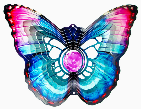 Crystal Butterfly Wind Spinner with Crystal