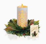 Holiday Candle with Lights Pop-up Greeting Card