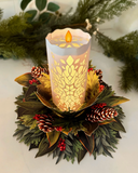 Holiday Candle with Lights Pop-up Greeting Card