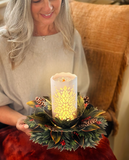 Holiday Candle with Lights Pop-up Greeting Card