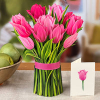 Pink Tulips Pop-up Greeting Card