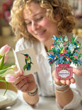Mini Hummingbird Oasis Pop-up Greeting Card