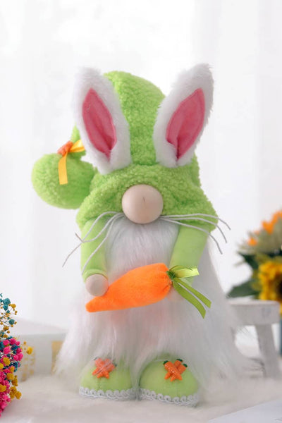 Easter Bunny Holding Carrot Gnome