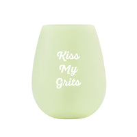 Kiss My Grits - Silicone Wine Glass