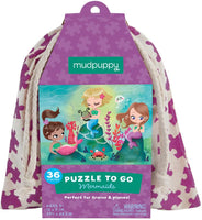 Mermaids Puzzle to Go with Drawstring Bag