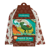 Dinosaur Park Puzzle to Go with Drawstring Bag