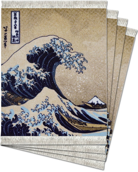 The Great Wave off Kanagawa by Katsushika Hokusai - 4-pc CoasterRug® Set