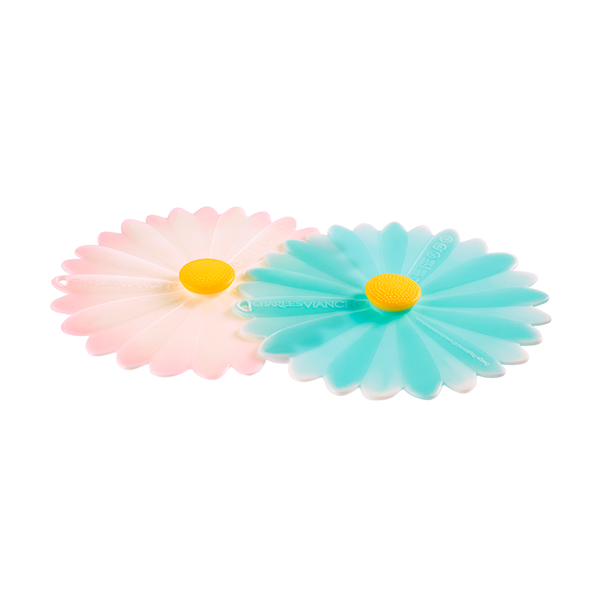 Daisy Aqua/White Drink Cover 4" Set of 2