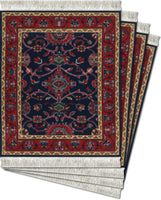 Deep Blue Bergamo - 4-pc CoasterRug® Set - MouseRug - Jules Enchanting Gifts