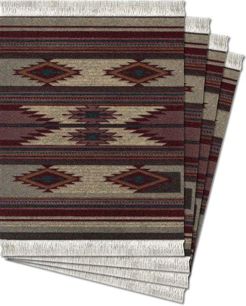 Earthtone Southwest Ð 4-pc CoasterRug¨ Set - MouseRug - Jules Enchanting Gifts