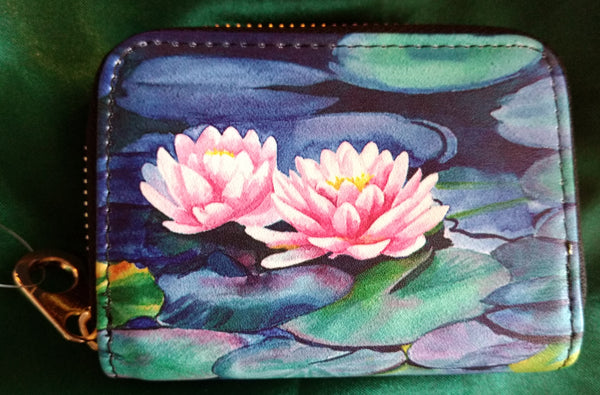 RFID Zipper Wallet - Water Lily