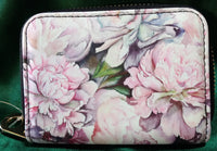 RFID Zipper Wallet - Peonies