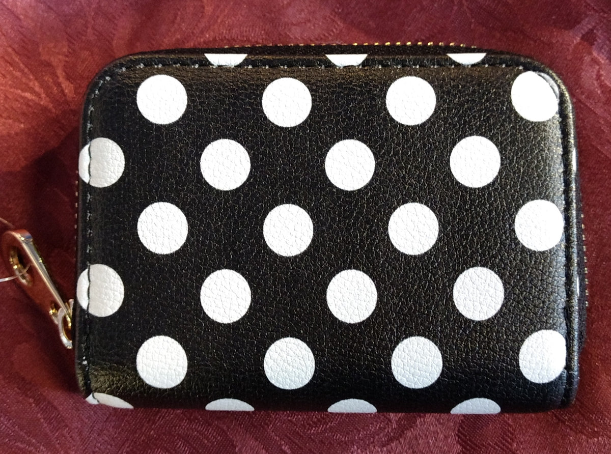 RFID Zipper Wallet - Polka Dot Black & White – Jules Enchanting Gifts