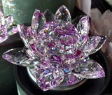 Extra-Large Purple Crystal Lotus with 60mm Crystal Ball
