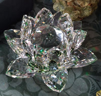 Small Green Crystal Lotus with 30mm Crystal Ball