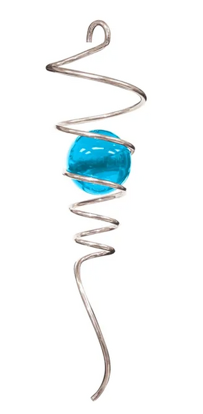 Spiral Tail - Silver with Aqua Ball