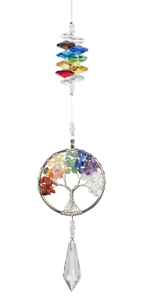 Circle Tree of Life with Chakra Crystals