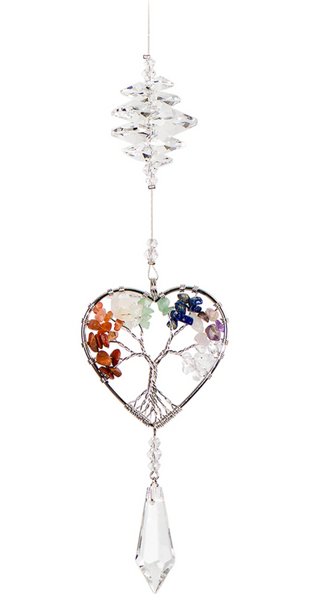 Heart Tree of Life with Clear Crystals