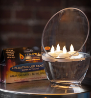 Water-Activated LED Floating Candles for Luminaries - Pack of 4