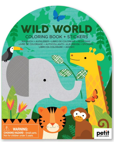 Wild World Coloring Book with Stickers