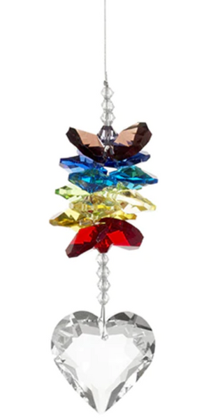 Crystal Chakra Cluster with 30mm Heart